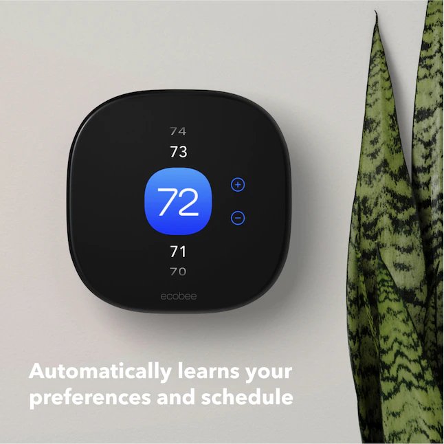 Ecobee Smart Thermostat Enhanced Black Smart Thermostat with Wi-Fi Compatibility