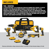 Kit combinado de herramientas eléctricas sin escobillas DeWalt, 6 herramientas, 20 voltios máximo, con estuche blando (2 baterías y cargador incluidos)