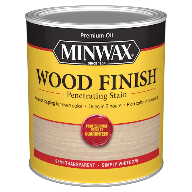 Minwax Holz-Finish, ölbasierte, halbtransparente Beize für den Innenbereich, Simply White (1 Quart)