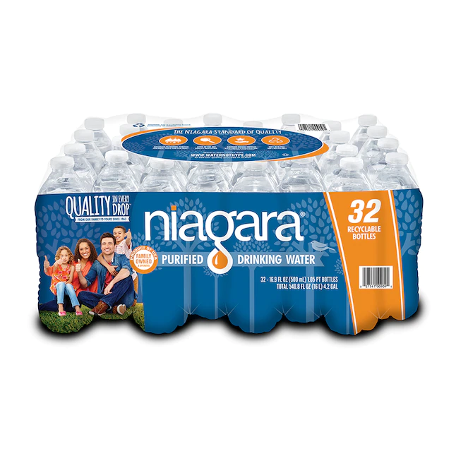 Niagara 32er-Packung 16,9 fl oz gereinigtes Wasser in Flaschen