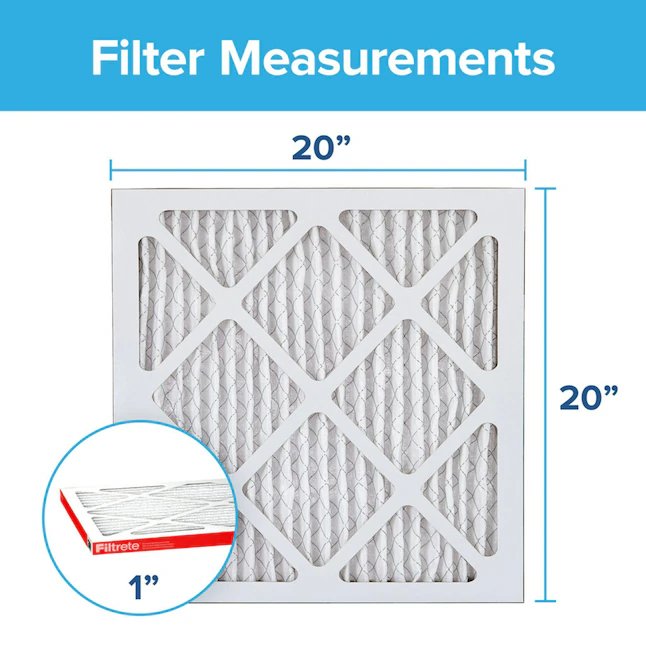 Filtrete 20-in W x 20-in L x 1-in 11 MERV 1085 MPR Allergen Defense Extra Electrostatic Pleated Air Filter (2-Pack)