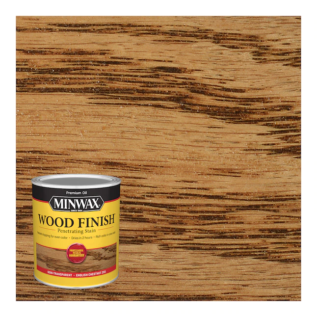 Tinte interior semitransparente de castaño inglés a base de aceite para acabado de madera Minwax (1 cuarto de galón)