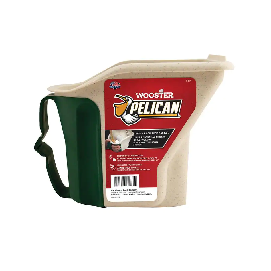 Wooster 1 qt. Pelican Hand-Held Pail with Brush Magnet