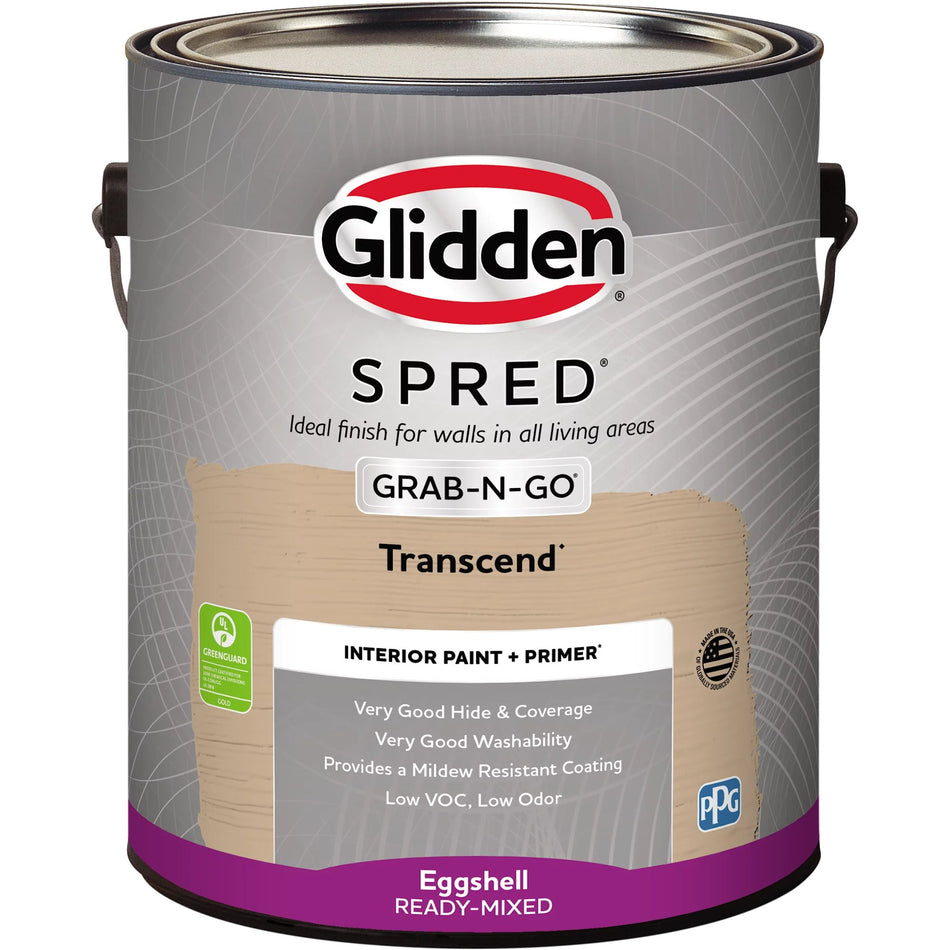 Glidden Spred Grab-N-Go Interior Paint And Primer, Eggshell (Transcend, 1-Gallon)