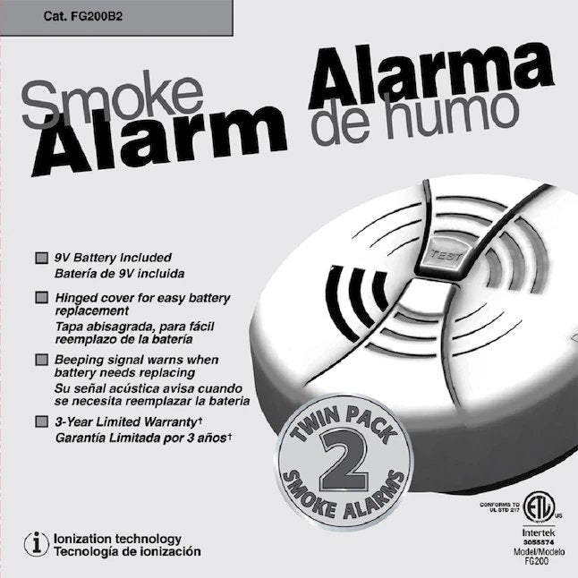 First Alert  2-Pack Battery-operated Ionization Sensor Smoke Detector