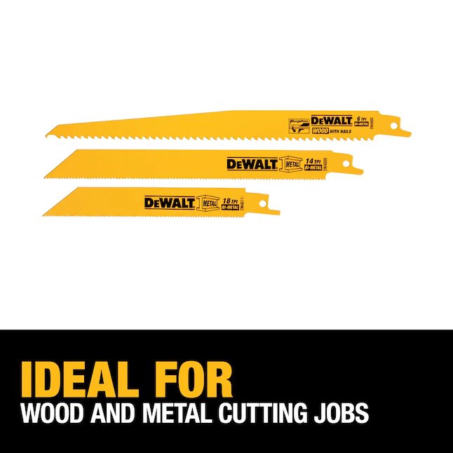 DeWalt ToughCase Bi-Metall-TPI-Säbelsägeblatt zum Schneiden von Holz/Metall (16er-Pack)