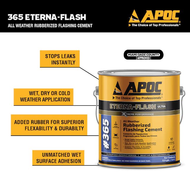 APOC Eterna-Flash ULTRA Fibered Cement Roof Sealant (1-Gallon)