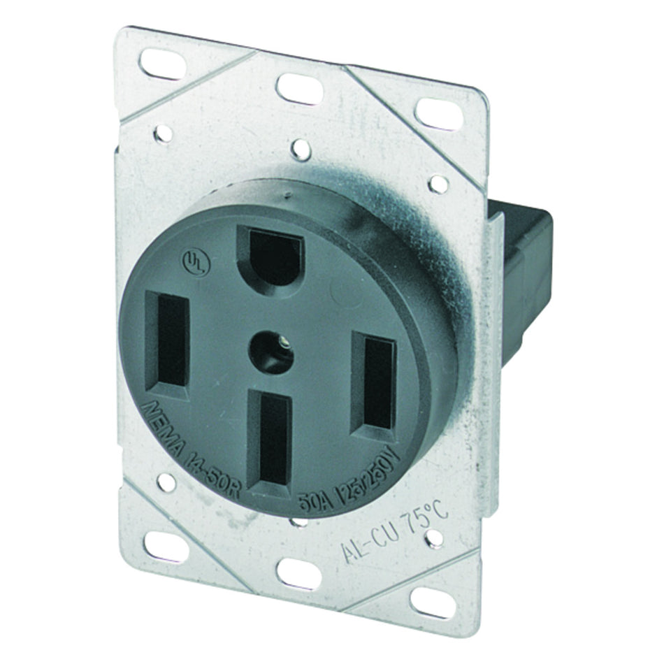 Range Receptacle 4 Wire – Round Flush Wall Mount 50 Amp