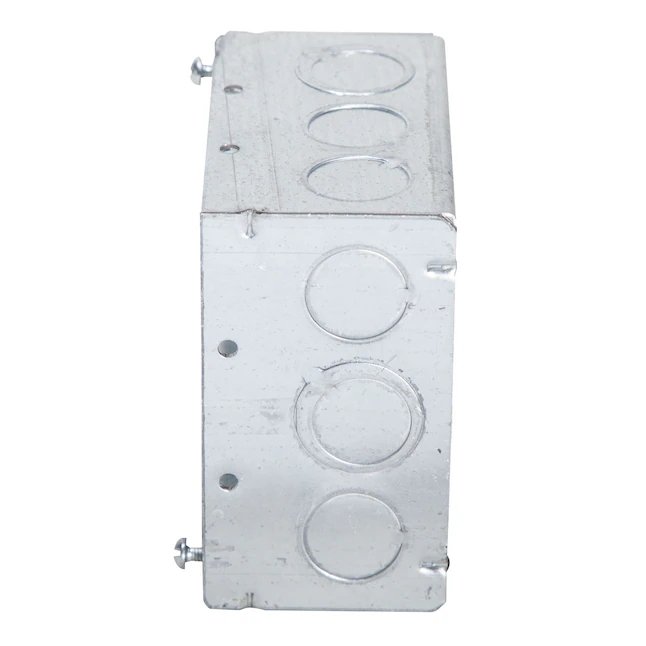 2-Gang Gray Metal New Work Deep Square Ceiling/Wall Electrical Box