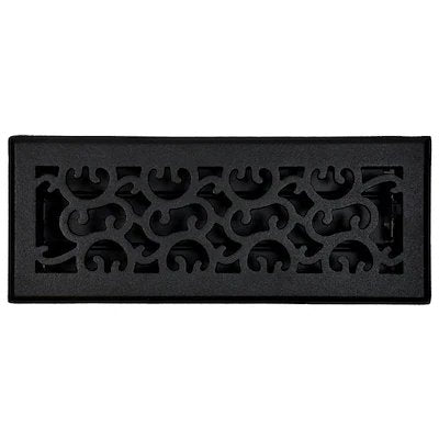 Accord 4-in x 12-in 1-way Cast Iron Black Floor Register