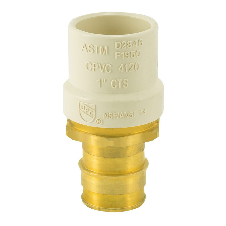 CPVC x Brass Transition PEX Adapter – 1 in. Slip x 1 in. PEX