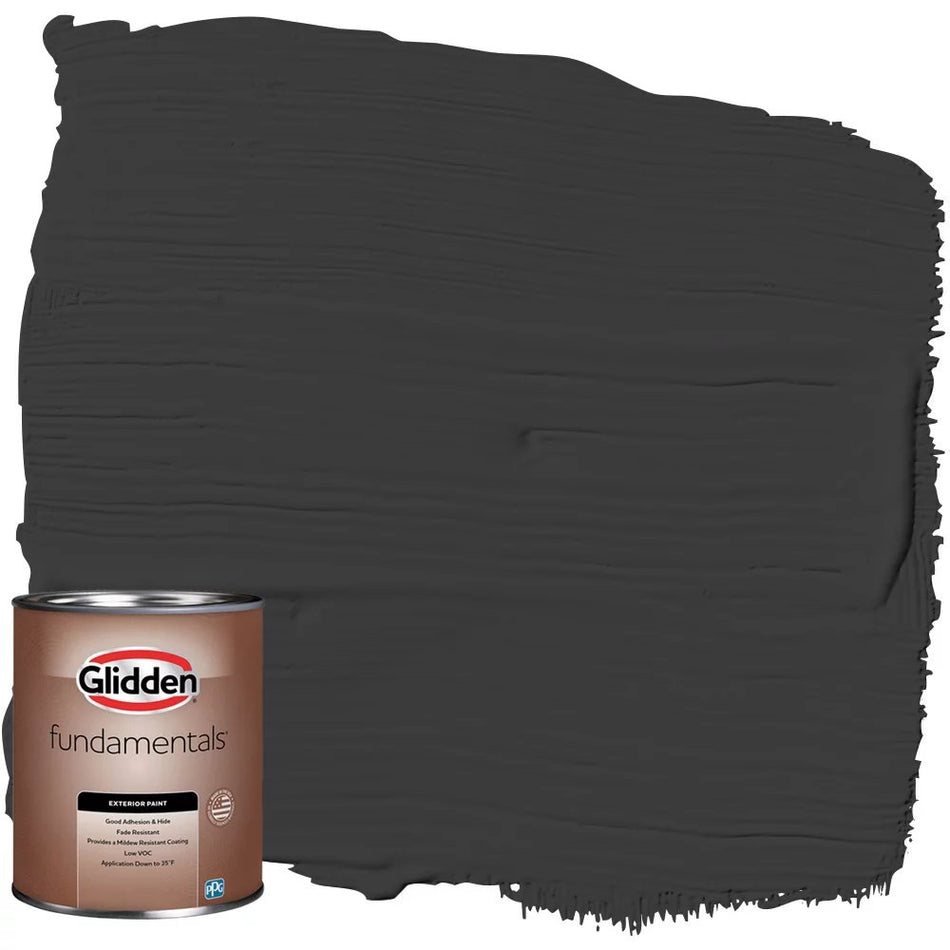 Glidden Fundamentals Grab-N-Go Exterior Paint, Flat (Black, 1-Gallon)