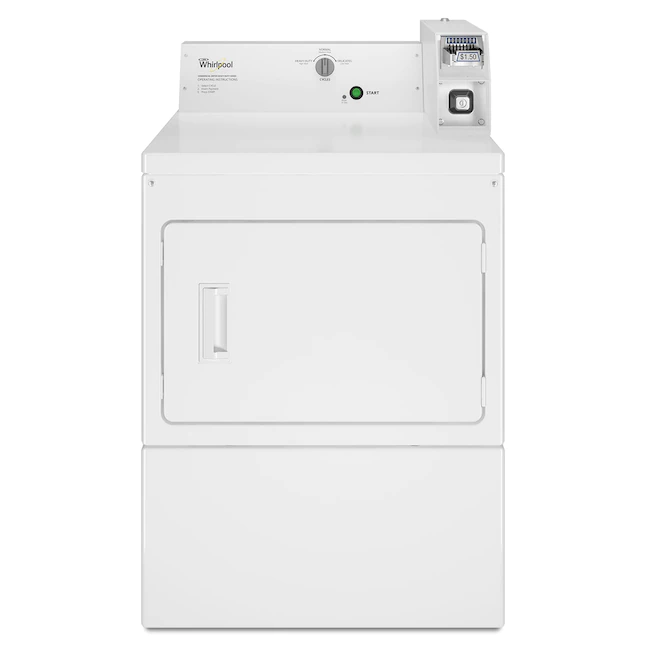 Whirlpool Commercial 7,4 cu ft münzbetriebener elektrischer Gewerbetrockner (weiß)