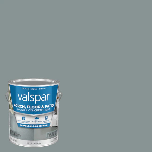 Valspar Light Gray Gloss Exterior Porch and Floor Paint (1-Gallon)