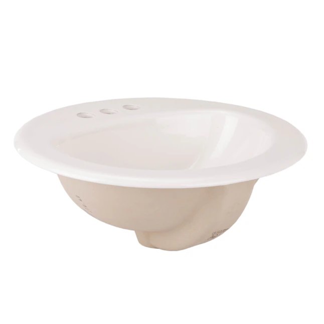 AquaSource White Drop-In Oval Traditional Bathroom Sink (19-in x 8-in)