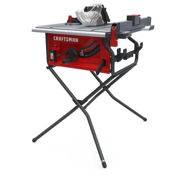 CRAFTSMAN 10-in 15-Amp Portable Jobsite Table Saw with Folding Stand