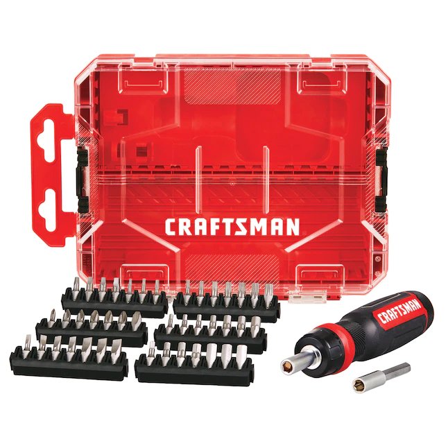 CRAFTSMAN VERSASTACK Juego de destornilladores de puntas múltiples, mango bimaterial, trinquete magnético, 44 ​​piezas