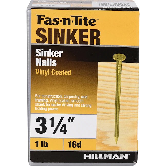 Fas-n-Tite 3-1/4-Zoll Vinylbeschichtete, glatte Sinker-Nägel (60 Stück pro Box)