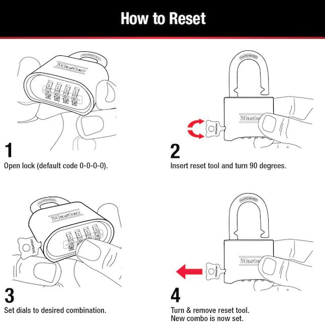 Master Lock Resettable Number 1-in Shackle x 2-in Width Zinc Combination Padlock