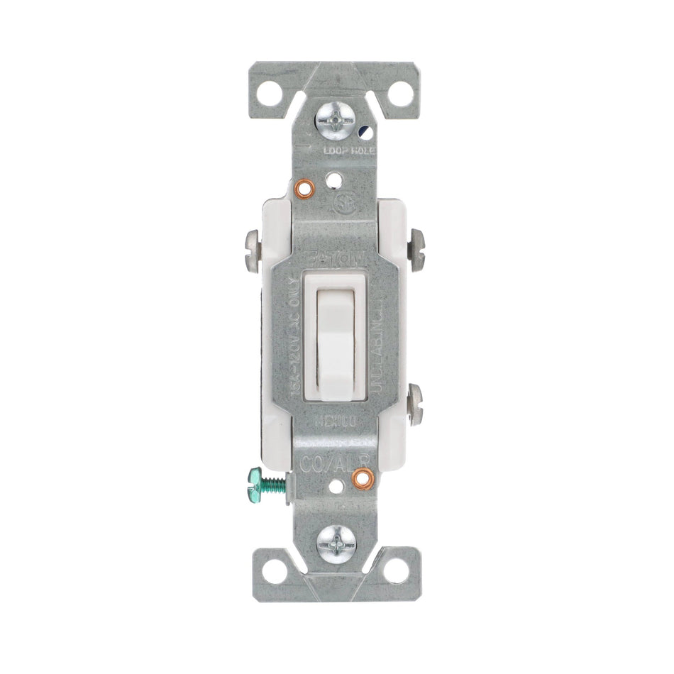 15-Amp 3-Way Toggle Light Switch, White