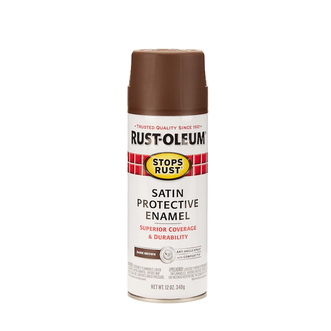 Rust-Oleum Stops Rust Satin Dark Brown Sprühfarbe (NETTOGEWICHT. 12-oz)