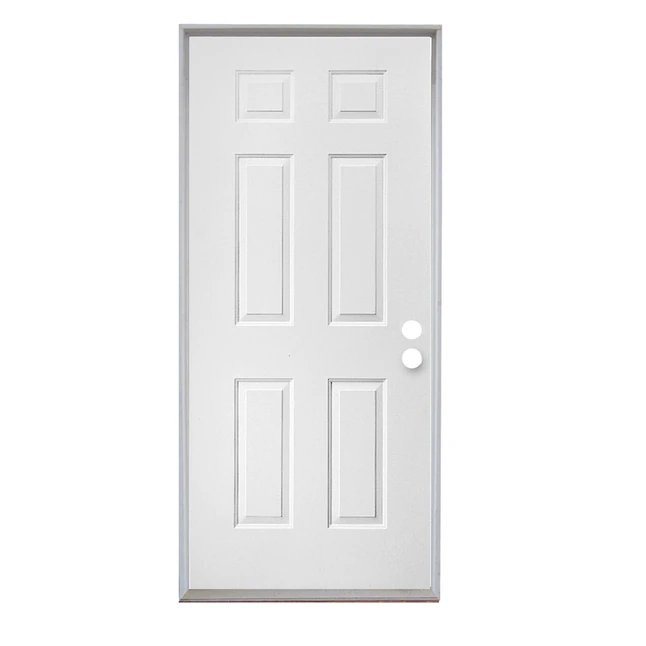 American Building Supply 32-in x 80-in Steel Right-Hand Inswing Primed Prehung Single Front Door Insulating Core