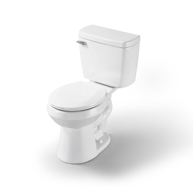 Project Source  Pro-Flush White Round Chair Height 2-piece WaterSense Toilet 12-in Rough-In Size (Ada Compliant)