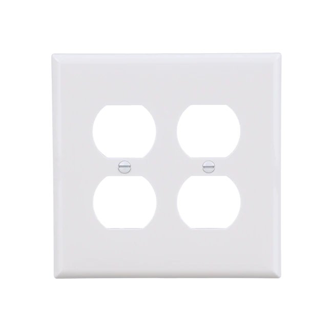 2-Gang Midsize Duplex Wall Plate - White