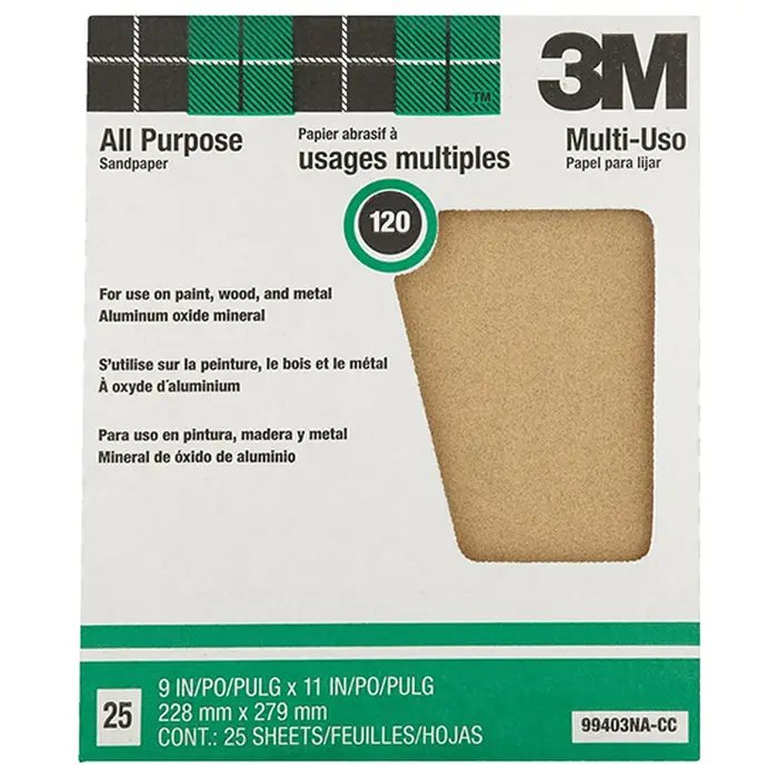 3M GENERAL PURPOSE SANDING SHEETS 25-PACK (120 MEDIUM GRIT)