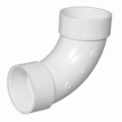 Charlotte Pipe PVC DWV de 3 pulgadas, barrido largo, curva de 1/4