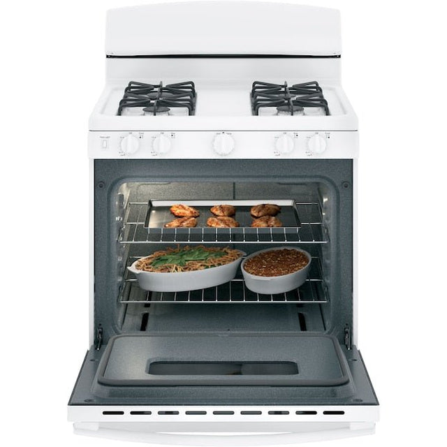 GE  30" 4-Burners 4.8-cu ft Gas Range (White)