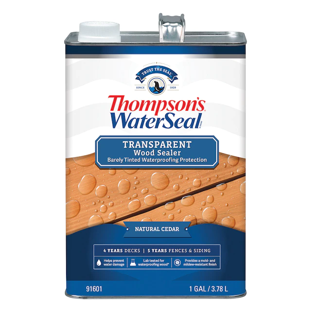 Thompson's WaterSeal Signature Series Tinte y sellador para madera exterior transparente de cedro natural preteñido (1 galón)