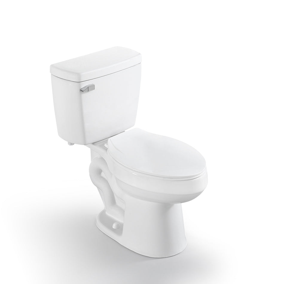 Project Source  Pro-Flush White Elongated Chair Height 2-piece WaterSense Toilet 12-in Rough-In Size (Ada Compliant)