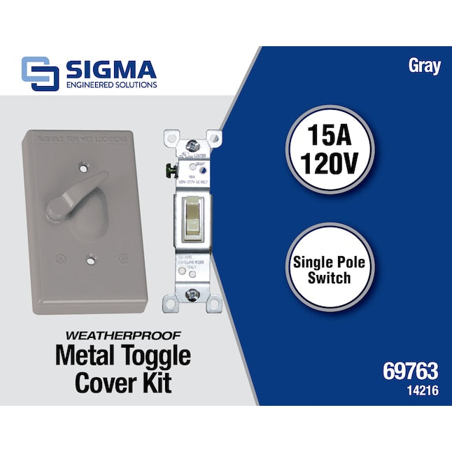 Sigma Engineered Solutions Cubierta de caja eléctrica resistente a la intemperie de metal rectangular de 1 unidad