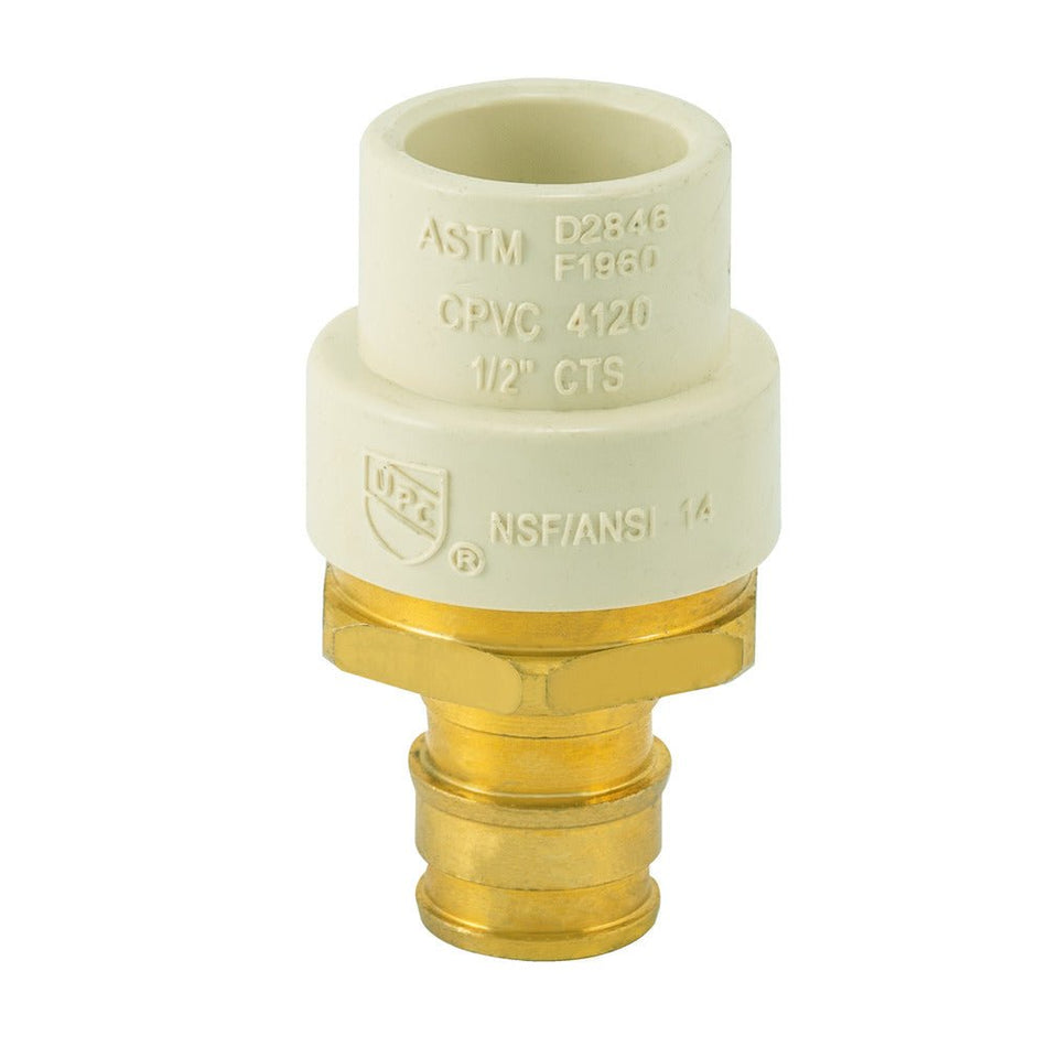 CPVC x Brass Transition PEX Adapter – 1/2 in. Slip x 1/2 in. PEX