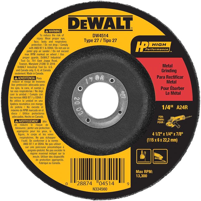 DeWalt Aluminum Oxide 4.5-in Grinding Wheel