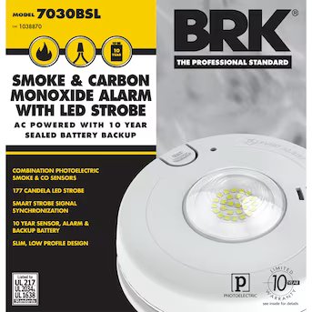 Detector combinado de humo y monóxido de carbono First Alert BRK