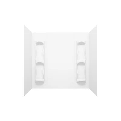 Mansfield Fulton 60.5-in L x 31.75-in W x 59-in H 5-Piece White High-impact Polystyrene Bathtub Back Wall Panel