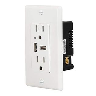 EZ-FLO 15 Amp Duplex Outlet with USB Charger Tamper-Resistant