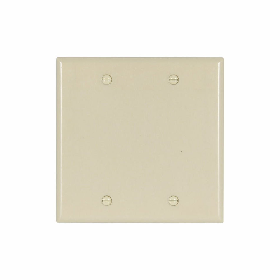 2-Gang Blank Wall Plate 4" x 4" - Ivory