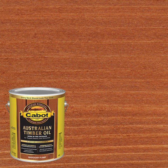 Cabot  Australian Timber Oil Pre-tinted Mahogany Flame Transparent Exterior Wood Stain and Sealer (1-Gallon)