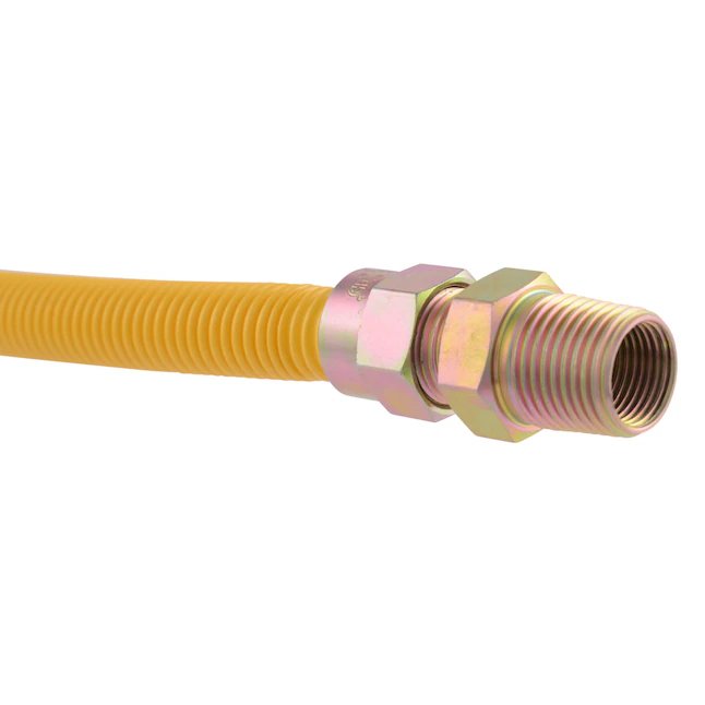 Eastman 1/2″ OD Yellow Epoxy Coated Stainless Steel Gas Connector (24" Length)