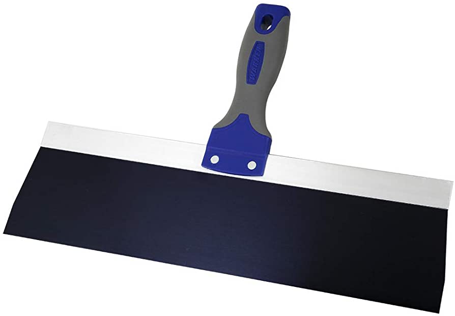 Cuchillo para encintado de paneles de yeso Warner ProGrip de 14 pulgadas, de acero azul, mango de agarre suave