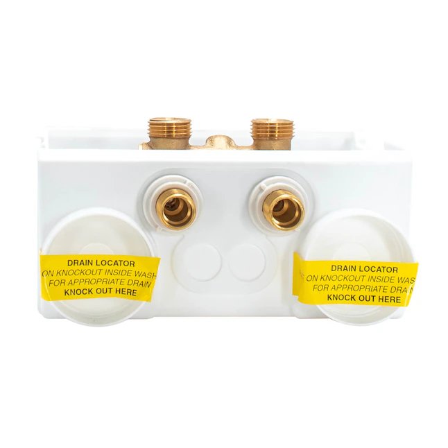 Eastman 1-Lever Dual Drain Washing Machine Outlet Box – 1/2 in. Sweat