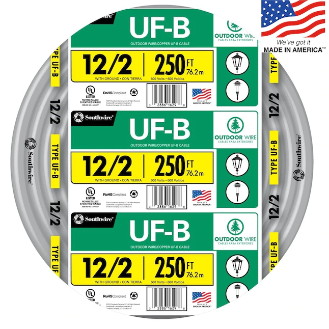 Southwire 250-ft 12 / 2 Solid UF Wire