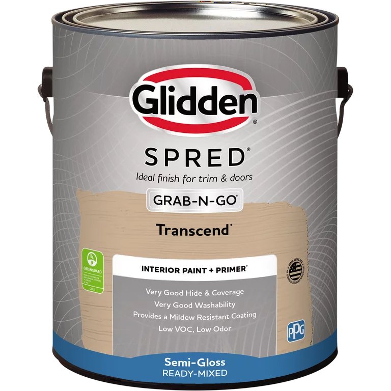 Pintura e imprimador para interiores Glidden Spred Grab-N-Go, semibrillante (Transcend, 1 galón) 