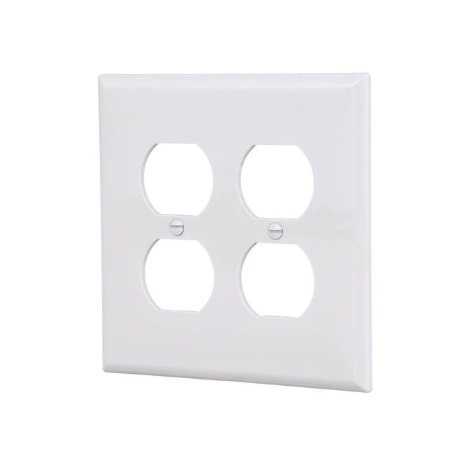 2-Gang Midsize Duplex Wall Plate - White