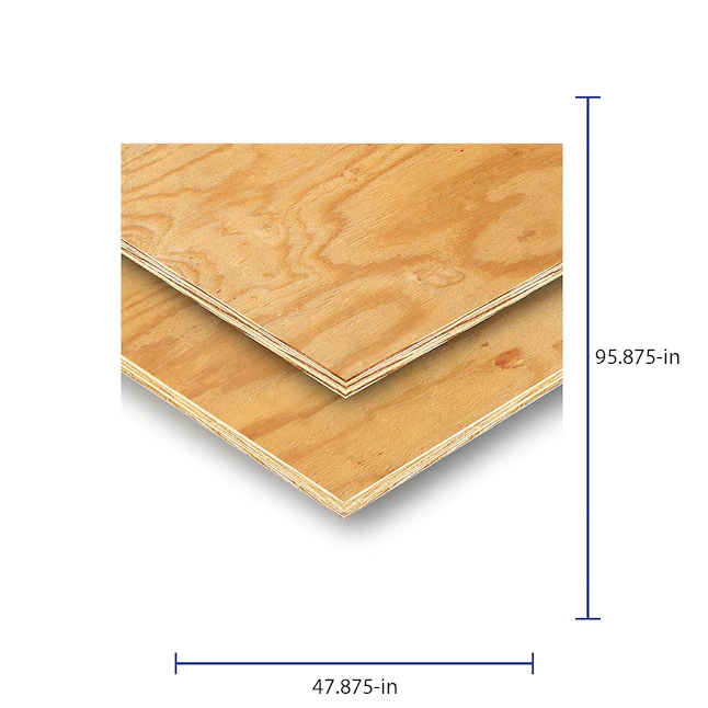 Plytanium Revestimiento de madera contrachapada de pino clasificado de 3/8 pulg. x 4 pies x 8 pies