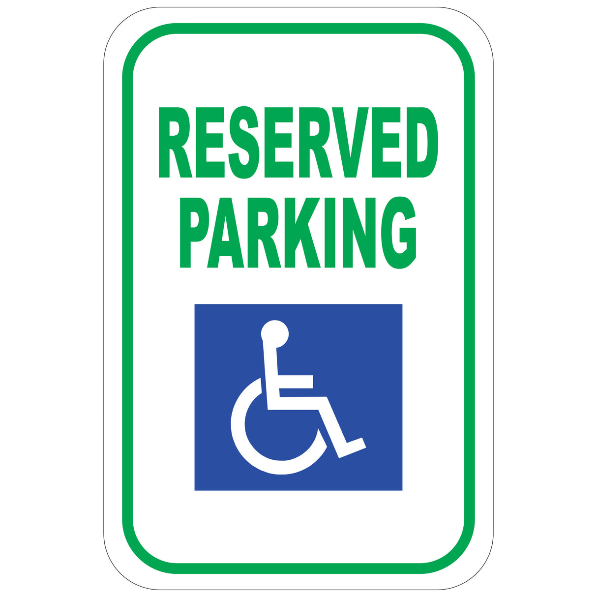 Señal de estacionamiento reservado para discapacitados (12 pulg. x 8 pulg.)