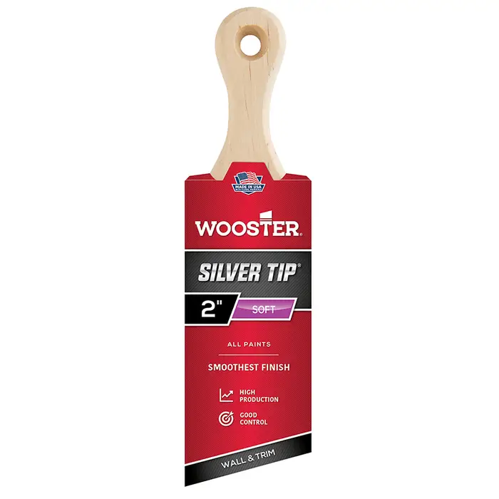 Wooster 2"-Winkelpinsel mit silberner Spitze und kurzem Griff